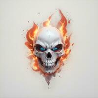 head skull fire mascot and esport gaming logo, AI generated photo