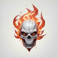 head skull fire mascot and esport gaming logo, AI generated photo