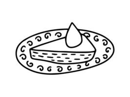 Vector slice of pumpkin pie doodle illustration