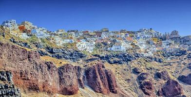 Oia village on Santorini island, north, Greece photo