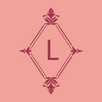 letter L classic beauty vintage initial vector logo frame