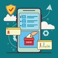 Concept Online Vote with Mobile Phone vector