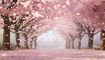 Enchanting Blooming Cherry Blossoms AI generated photo