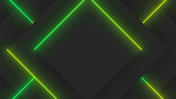 verde gradiente néon linha com afiado canto ciclo vídeo video