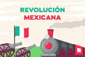 flat design revolucion mexicana background illustration vector