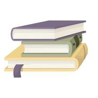 A stack of books. A stack of school textbooks. Vector illustration.