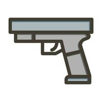 Gun Vector Thick Line Filled Colors Icon For Personal And Commercial Use.