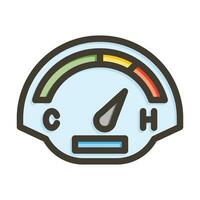 Car TemperatureVector Thick Line Filled Colors Icon For Personal And Commercial Use. vector