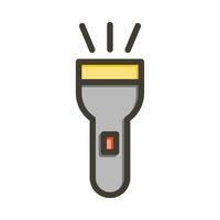 Torch Vector Thick Line Filled Colors Icon For Personal And Commercial Use.