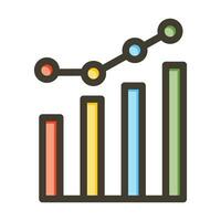 Bar Chart Vector Thick Line Filled Colors Icon For Personal And Commercial Use.