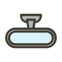 Rearview Vector Thick Line Filled Colors Icon For Personal And Commercial Use.