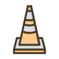Traffic Cone Vector Thick Line Filled Colors Icon For Personal And Commercial Use.