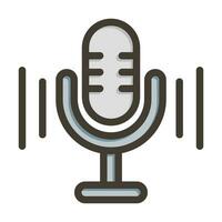 Voice Recorder Vector Thick Line Filled Colors Icon For Personal And Commercial Use.