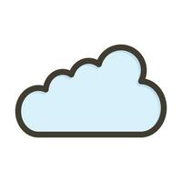 Cloud Vector Thick Line Filled Colors Icon For Personal And Commercial Use.