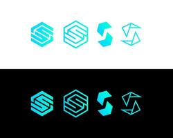 Letter S monogram geometric simple technology logo design. vector