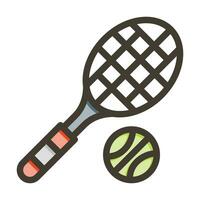 Tennis Vector Thick Line Filled Colors Icon For Personal And Commercial Use.