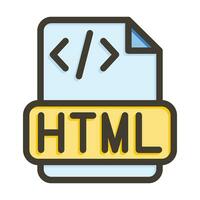 Html File Vector Thick Line Filled Colors Icon For Personal And Commercial Use.