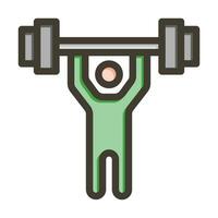 Weightlifter Vector Thick Line Filled Colors Icon For Personal And Commercial Use.