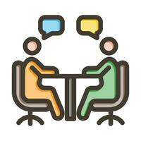 Interview Vector Thick Line Filled Colors Icon For Personal And Commercial Use.