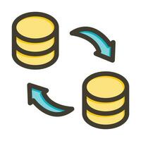 Data Transfer Vector Thick Line Filled Colors Icon For Personal And Commercial Use.