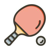 Ping Pong Vector Thick Line Filled Colors Icon For Personal And Commercial Use.