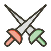 Fencing Vector Thick Line Filled Colors Icon For Personal And Commercial Use.