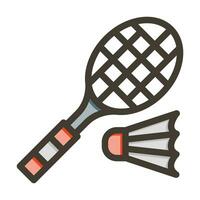 Badminton Vector Thick Line Filled Colors Icon For Personal And Commercial Use.