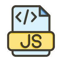 Javascript Vector Thick Line Filled Colors Icon For Personal And Commercial Use.