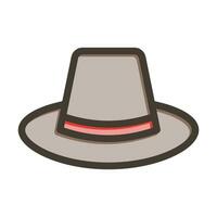 sombrero vector grueso línea lleno colores icono para personal y comercial usar.