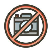 No Camera Vector Thick Line Filled Colors Icon For Personal And Commercial Use.