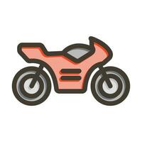 Motorcycle Vector Thick Line Filled Colors Icon For Personal And Commercial Use.