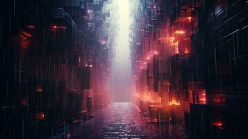 glitch textures unleased, digital art illustration, Generative AI photo