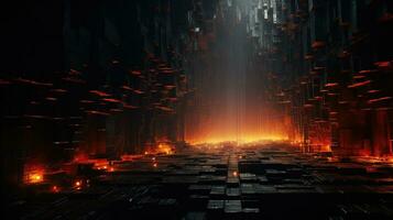 glitch textures unleased, digital art illustration, Generative AI photo