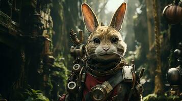 rabbit chronicles, digital art illustration, Generative AI photo