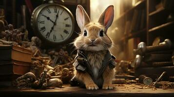 rabbit chronicles, digital art illustration, Generative AI photo