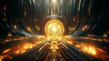 glided metal mirage, digital art illustration, Generative AI photo