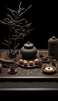 Exquisite Simple Tea Set AI generated photo