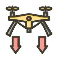 Landing Vector Thick Line Filled Colors Icon For Personal And Commercial Use.