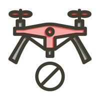 No Drone Zone Vector Thick Line Filled Colors Icon For Personal And Commercial Use.