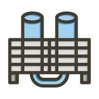 Cooling Tower Vector Thick Line Filled Colors Icon For Personal And Commercial Use.