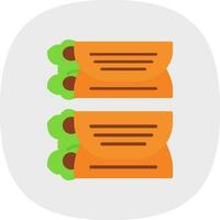 Breakfast Burrito Vector Icon Design