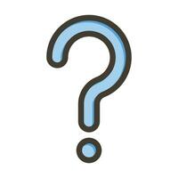 Question Mark Vector Thick Line Filled Colors Icon For Personal And Commercial Use.