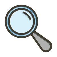 Magnifying Glass Vector Thick Line Filled Colors Icon For Personal And Commercial Use.