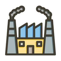 Power Plant Vector Thick Line Filled Colors Icon For Personal And Commercial Use.