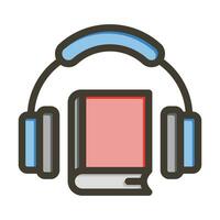 audio libro vector grueso línea lleno colores icono para personal y comercial usar.