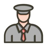 Chauffeur Vector Thick Line Filled Colors Icon For Personal And Commercial Use.