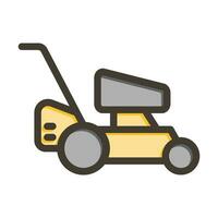 Lawn Mower Vector Thick Line Filled Colors Icon For Personal And Commercial Use.