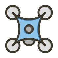 Quadcopter Vector Thick Line Filled Colors Icon For Personal And Commercial Use.