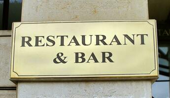 Restaurant and bar sign photo