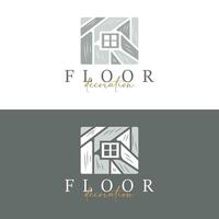 Floor Design Logo, Home Decoration Ceramic Tile Vector Illustration